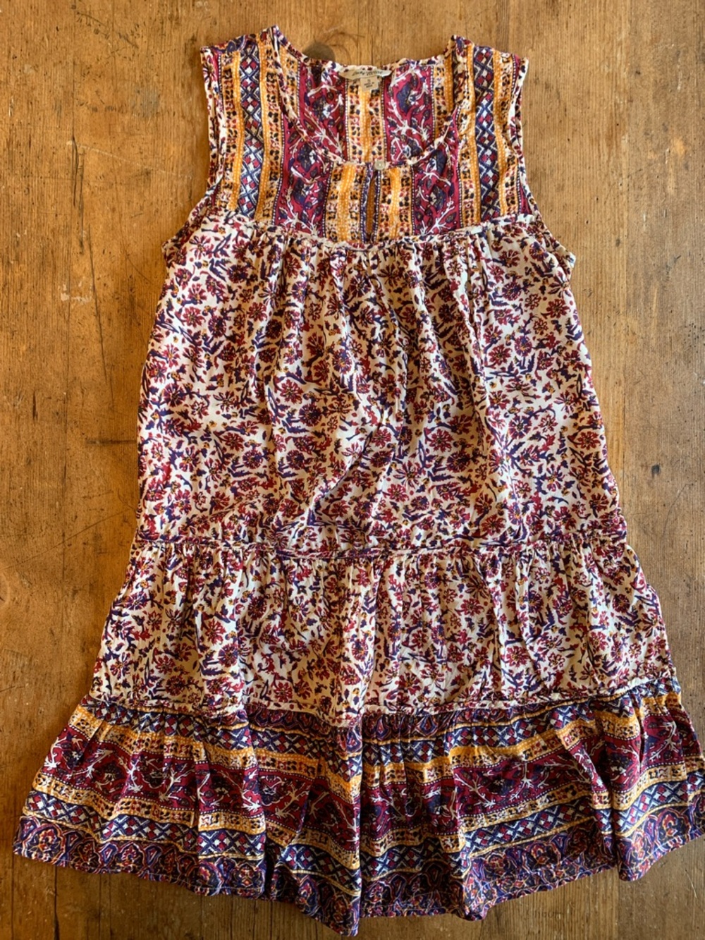 Lucky Brand Pink Floral & Mustard Print Blouse